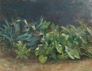 Wiesenstück, Öl auf Holz, um 1900, gerahmt - Bild 1 von 9