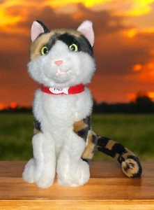 FAO BLACK Calico Kitty Cat 11” Red Collar Toys R Us 2015 - Imagen 1 de 8