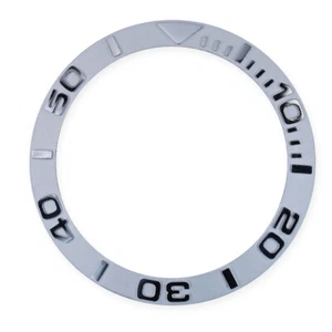 Watch Bezel Silver Ceramic Insert Ring Adhesive Fitting 38mm SKX007 SKX009 Part - Picture 1 of 2