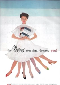 50's Phoenix Stockings Ad - Dorian Leigh 1955 - Picture 1 of 1