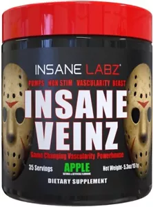 Psychotic Pre Workout Insane Veinz Apple 35 servings See Description - Picture 1 of 5