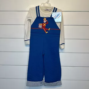 NUOVO Vintage Chandler Originale Salopette Bambino Set 18 Mesi Ragazzo Giocattolo Soldato Pagliaccetto - Foto 1 di 9