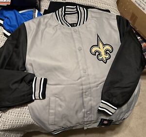 NFL Team APPAREL’s New Orleans Saints New Buttoned Down Varsity SZ LARGE Jacket