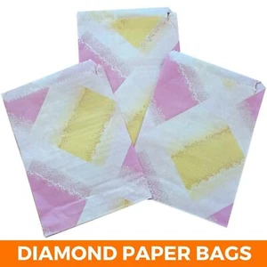 Diamant Papier Süßigkeiten Tüten - Gastgeschenk Süßigkeiten Geschenk Shop Party - klein 5" x 7" bedruckt - Bild 1 von 2
