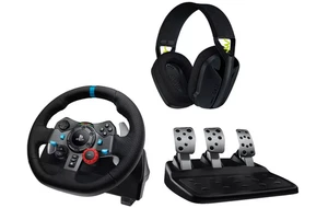 Logitech G29 Racing Wheel, Pedals for PS & PC + G435 Headset Bundle - Picture 1 of 9