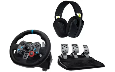 Logitech G29 Racing Wheel, Pedals for PS & PC + G435 Headset Bundle - Image 1 of 4