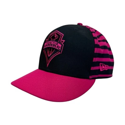 New Era Seattle Sounders FC Hat Nightfall 9Fifty Snapback Cap OSFM Black Pink - Image 1 of 4