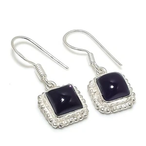 Sage Amethyst Gemstone Handmade 925 Solid Silver Jewelry Earring 1.30 " j557 - Picture 1 of 2