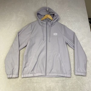 Vans Windbreaker Jacket Hooded Lilac Gray Womens XL Lightweight Coat - Picture 1 of 8