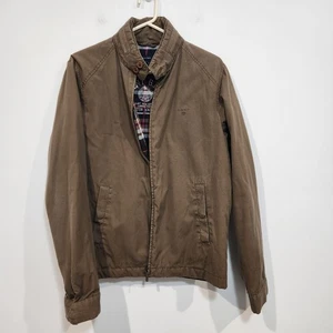 GANT Mens Brown Bomber Harrington Style Jacket Size Medium Full Zip Cotton  - Foto 1 di 13