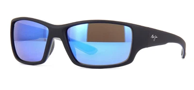 Óculos de sol Maui Jim LOCAL KINE preto macio POLARIZADO azul vidro B810-53B - Imagem 1 de 3