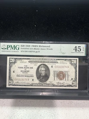 SASA 1929 Richmond Virginia $20 FRBN Pmg Xf45epq - Image 1 of 2