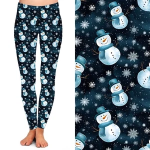 Muñeco de Nieve Copo de Nieve Vacaciones Navidad Mujer Leggings TC2 Extra Talla Grande 20-26 - Imagen 1 de 2