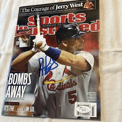 Albert Pujols Autographed Sports Illustrated 10/24/2011 No label Cardinals JSA - Image 1 of 4