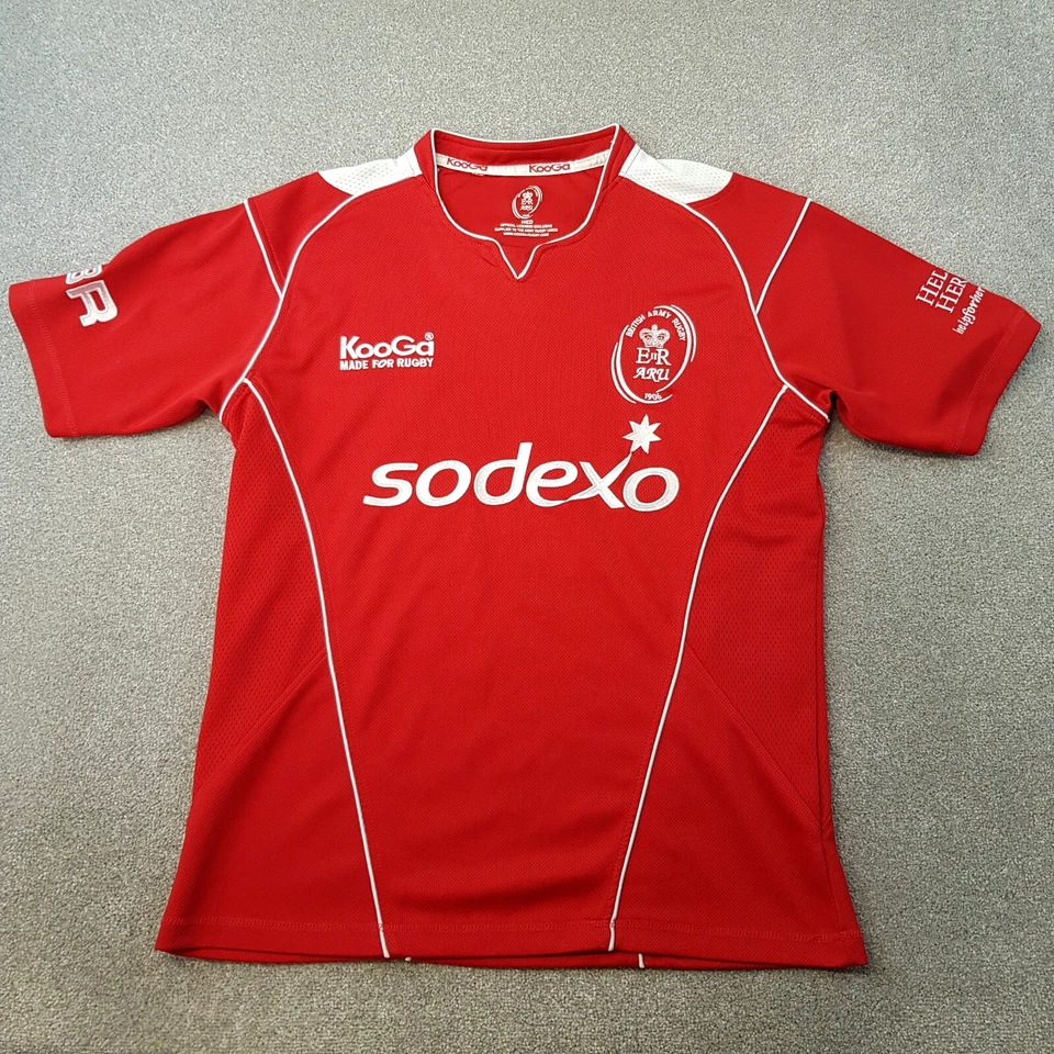 British Army Rugby Shirt Medium Red Kooga Mens Jersey Sodexo 2010 Armed Forces - Image 1 of 4