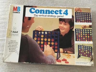 Connect 4 MB Games 1975 100% Complete Vintage Retro Boxed Family Strategy Game - Image 1 of 4