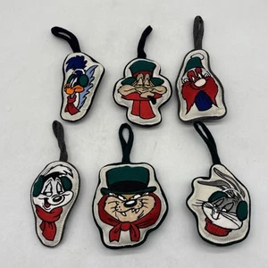 Vintage 1993 Six (6) LOONEY TUNES Warner Bros Christmas Ornaments Fabric Taz! - Picture 1 of 14