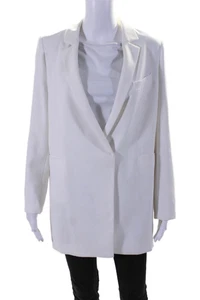 Blazer Zara Mujer Mujer Solapa Muescada Un Botón Blanco Talla Mediana - Imagen 1 de 5