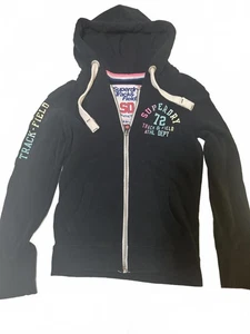 Superdry Track & Field Women's Black Zip-Up Hoodie Jacket XS - Foto 1 di 8