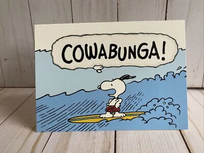 GRAPHIQUE DE FRANCE Surfing Snoopy Summer Fun Cowabunga Keep In Touch New Blank Card Beach Notes