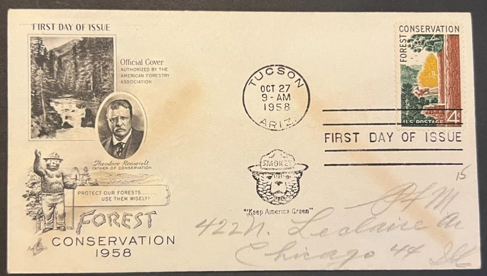 FOREST CONSERVATION #1122 OCT 27, 1958 TUSCON AZ FIRST DAY COVER (FDC) BX5 - Image 1 of 1