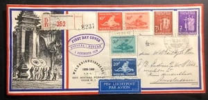 1939 Batavia Netherlands Indies First Day cover FDC Social Bureau To Amsterdam - Picture 1 of 2