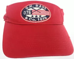 G.H. Bass & Co. 1876 Row Crew Visor Red White Blue Hat Cotton 1Sz Strapback Cap - Picture 1 of 10