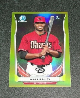 2014 Bowman Chrome MATT RAILEY #242 Mini Yellow Refractor 1st RC/25 Diamondbacks - Image 1 of 2