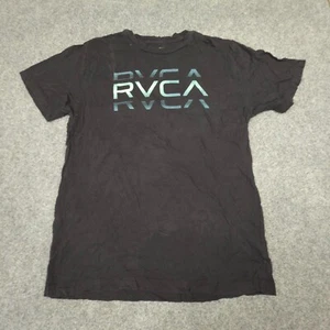 RVCA Shirt Mens LARGE black short sleeve T Shirt classic cotton casual Size L - Picture 1 of 9