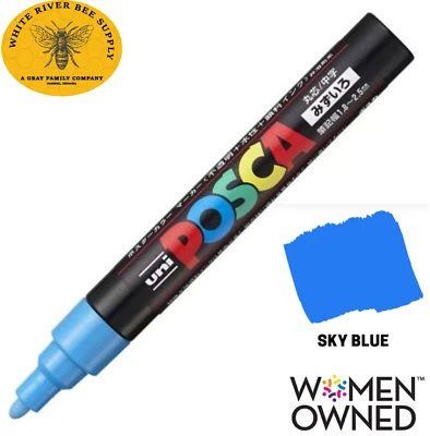 Marcador Sky Blue Queen Bee 2025 Uni Posca PC5M.8 a base de agua no tóxico Foto 1 de 4