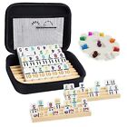 Mexican Train Dominoes Set with Numbers and 4 Wooden Number with 4 Racks