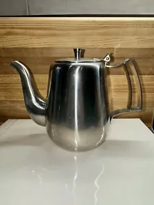 Vintage StainIless Steel Tea Pot 18-8 Brushed Stainless By Viners In Ireland - Picture 1 of 9