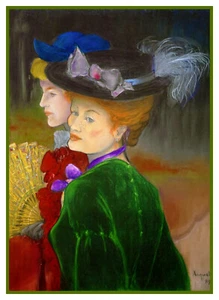 Women Music by French Artist Louis Anquetin Counted Cross Stitch Pattern - Picture 1 of 4
