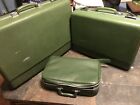 Vintage 3pc Sears Forecast Sears Avocado Green Suitcase Luggage Set 27X19 21X16 