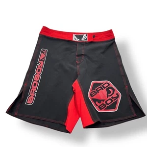 Bad Boy MMA Shorts Mens 32 Black Boxing Pro Nylon Fight Stretch Street Japan - Picture 1 of 12