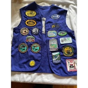 Vintage Kansas Model A Ford Club Vest W/ Patches Blue Unisex - Picture 1 of 9