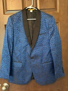 Alberto Nardoni Men’s Paisley Blue Dress Jacket sz M - Picture 1 of 3