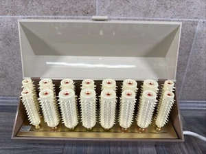 Rodillos de pelo térmicos vintage raros Stylist 16 Dinamarca usados como nuevos - Imagen 1 de 24