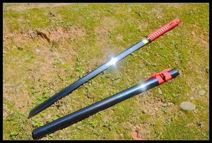 Espada Samurai Japonesa Full Tang Katana Negra Acero Alto Carbono Hoja Afilada #519 - Imagen 1 de 8