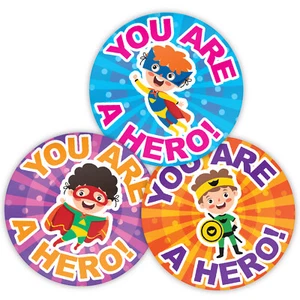 144 You Are A Hero Super Brave Stickers Bravery 30mm School Rewards Doctor Nurse - Picture 1 of 8