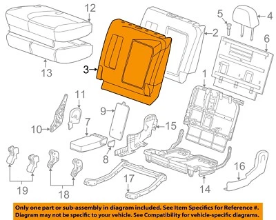 Componentes del asiento trasero deportivo GM OEM 12-15 Captiva 22761130 Foto 1 de 2