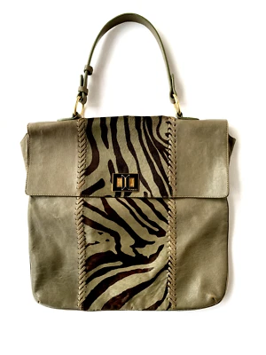 Emilio Pucci Bolso de Hombro Cuero Caqui Cebra Dos Materiales W14.8xD0.4xH14.4 Foto 1 de 4