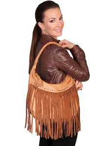 Bolso Hobo de Cuero Scully para Mujer Bronceado Flecos Suaves B71 - Imagen 1 de 2
