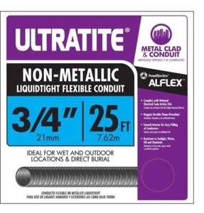 Ultratite 3/4” x 25 Ft Liquidtight Non-Metallic Flexible Conduit NEW - Picture 1 of 5