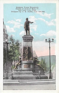 Salt Lake City~ Brigham Young Monument Main St. Utah WB UNP - Picture 1 of 2
