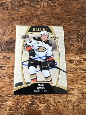Max Jones IP Signed 2019-20 Upper Deck Allure Rookie Card Ducks Autographed - Image 1 of 2