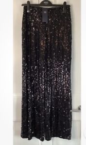 🛍MARKS AND SPENCER BLACK SEQUIN ELASTICATED WAIST TROUSERS SIZE 20 REGULAR BNWT