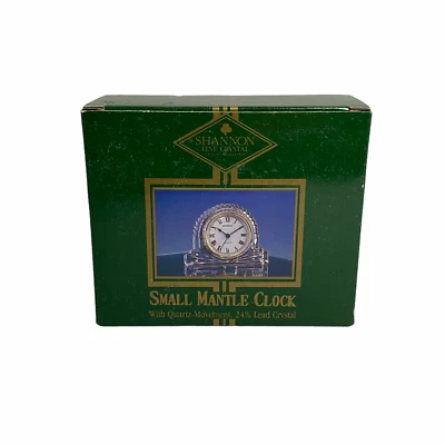 Shannon Irish Crystal Small Mantle Clock Quartz Movement 24% Lead Crystal : NEW - Image 1 of 4