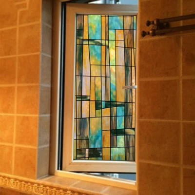 Películas adhesivas estáticas para ventanas geométricas vidrieras opacas pegatina sin pegamento Foto 1 de 4