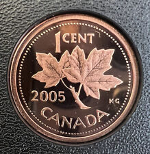 2005 Canada PROOF PENNY Heavy Cameo Canadian One Cent Coin